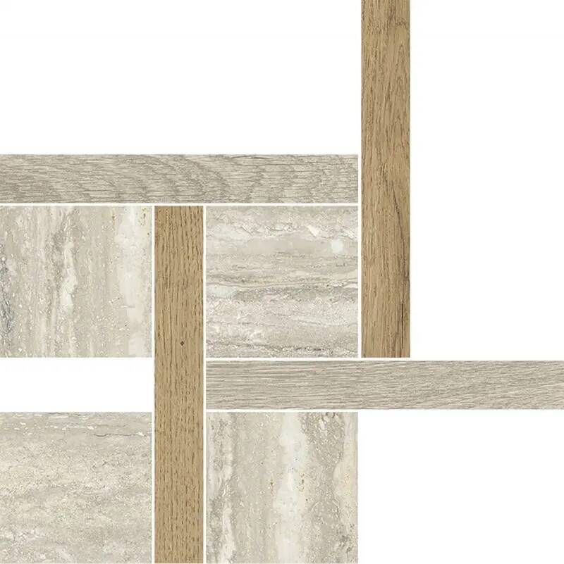 Navale Travertin mozaïek 32x32cm wit gerectificeerd