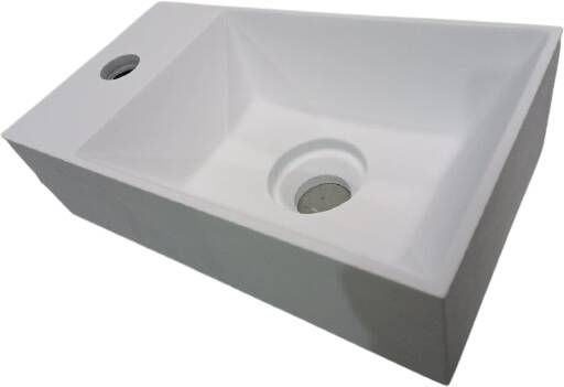 NJOY solid surface fontein 35.5x20cm mat wit inclusief clickwaste