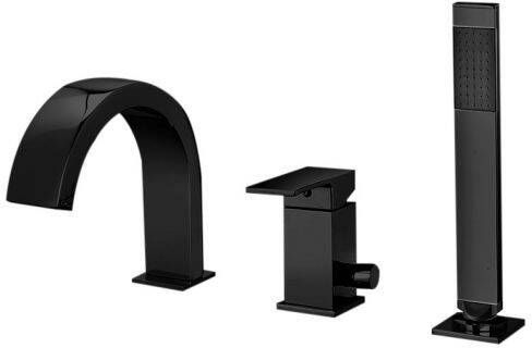 Paffoni Elle 3-gats bad mengkraan compleet voor badrandmontage zwart