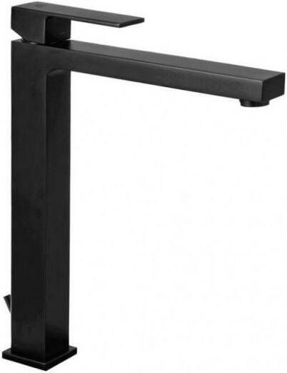 Paffoni Elle verhoogde wastafelmengkraan met afvoerplug zwart