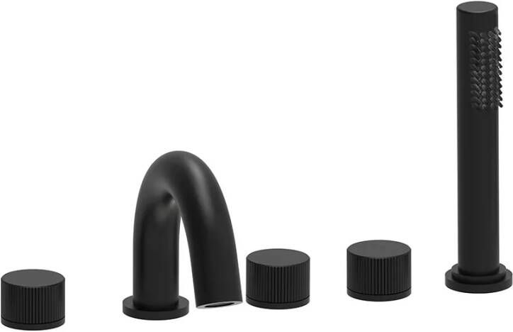 Paffoni Jo 5-gats badrand kraan zwart mat