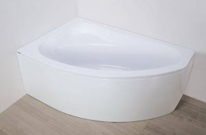 Plazan Ekoplus badkuip met paneel 150x100cm wit links inclusief potenset