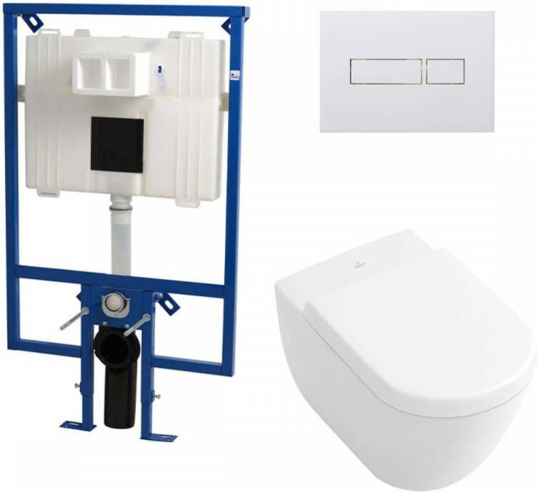 Plieger Flair Compact toiletset met Villeroy en Boch Subway 2.0 compact wandcloset en zitting