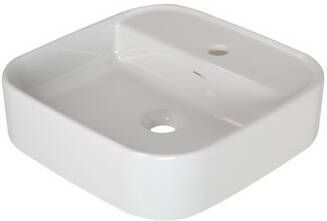 Boss & Wessing Opbouwwastafel BWS Fresh Keramiek 42x42 cm Zonder Overloop Glans Wit (Kraangat Midden)