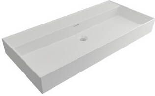 Plieger Kansas wastafel zonder kraangaten met overloop 100x46.6cm matwit 271079