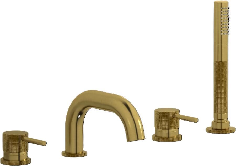 Plieger Roma 4-gats badrand kraan messing geborsteld