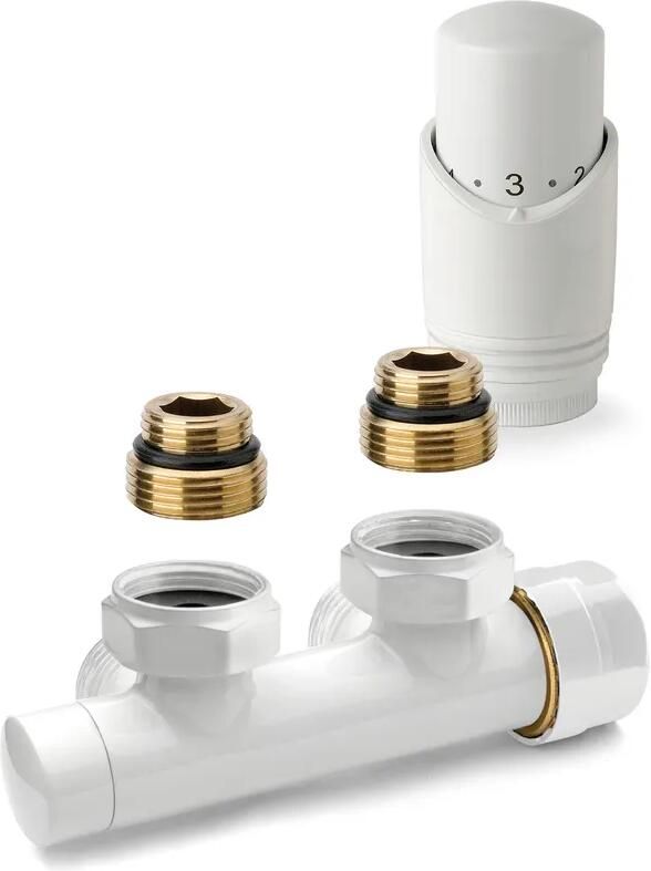 Plieger Onderblok Radiator Set Valvola Design Haaks Wit