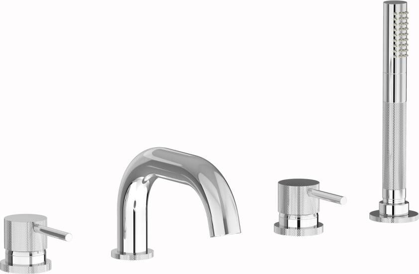 Plieger Roma afbouwdeel v. 4-gats badrandkraan met uitloop en handdouche chroom ID396 CHROME
