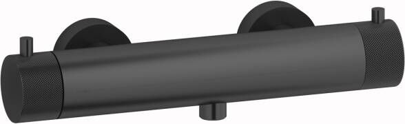 Plieger Roma douchekraan thermostatisch zonder omstel HOH=15cm gebosteld zwart chroom ID366 BRUSHED BLACK CHROME
