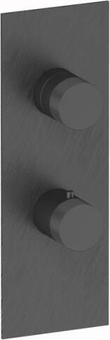 Plieger Roma inbouwdouchekraan thermostatisch met omstel geborsteld zwart chroom UA611_D BRUSHED BLACK CHROME - Foto 1