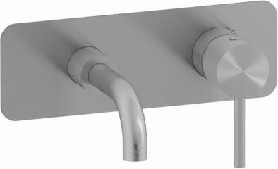 Plieger Roma 2-gats toilet wandkraan met korte uitloop geborsteld chroom ID208R BRUSHED CHROME