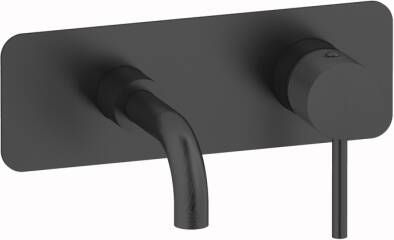 Plieger Roma 2-gats toilet wandkraan met korte uitloop gebosteld zwart chroom ID208R BRUSHED BLACK CHROME