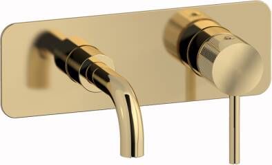 Plieger Roma 2-gats toilet wandkraan met korte uitloop goud ID208R GOLD - Foto 2