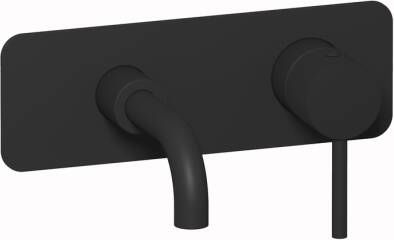 Plieger Roma 2-gats toilet wandkraan met korte uitloop mat zwart ID208R MAT BLACK