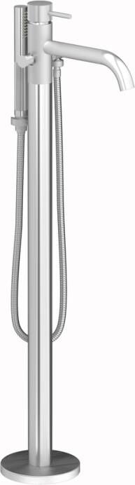 Plieger Roma vrijstaande badkraan 11x89.2x27.7cm met omstel met handdouche geborsteld chroom ID399 BRUSHED CHROME - Foto 2