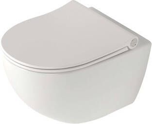 Plieger Toiletpot Hangend Zano 36.5x54x40cm Wandcloset Keramiek Wit Diepspoel Rimless met Softclose Toiletzitting