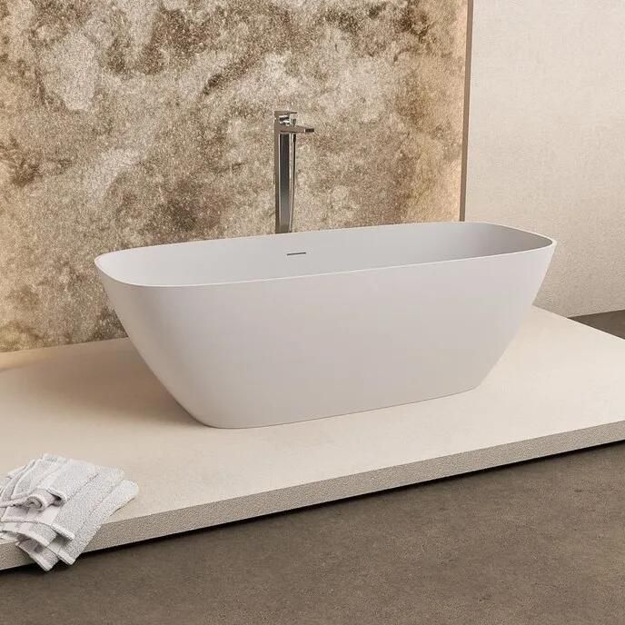 Polysan Medina vrijstaand bad wit mat solid surface 165x70cm