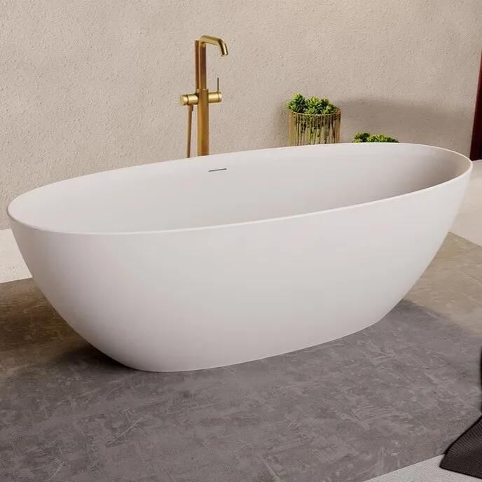 Polysan Noya vrijstaand bad solid surface wit mat 170x76cm