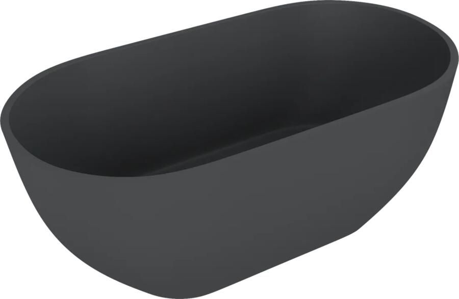 Polysan Reduta vrijstaand bad antraciet mat mineraalmarmer 150x75cm