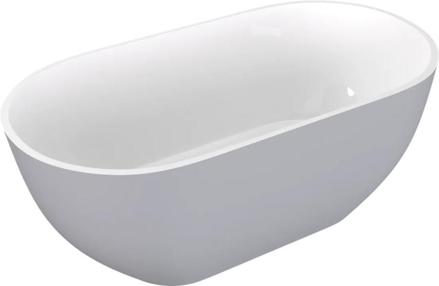 Polysan Reduta vrijstaand bad grijs mat wit mineraalmarmer 170x80cm