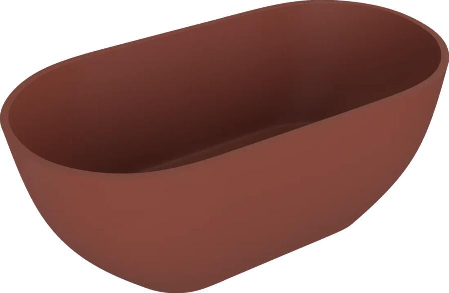 Polysan Reduta vrijstaand bad terracotta mineraalmarmer 150x75cm