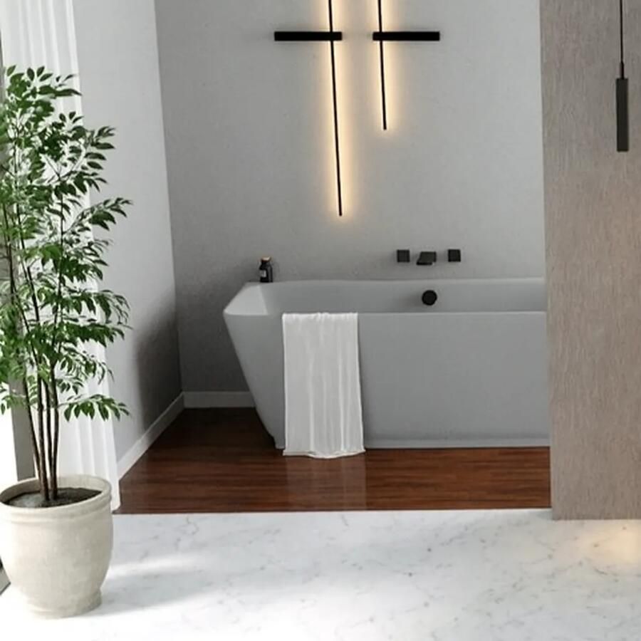 Polysan Skylla halfvrijstaand bad grijs mat mineraalmarmer 170x75cm