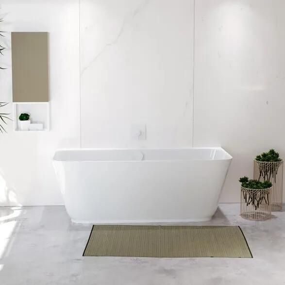 Polysan Skylla halfvrijstaand bad wit mineraalmarmer 170x75cm