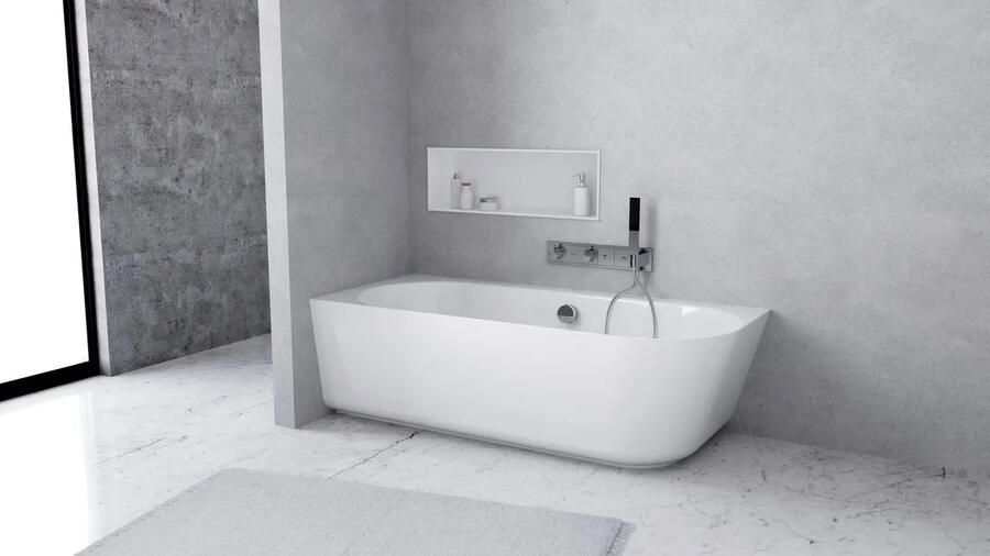 Polysan Sussi half vrijstaand bad links 170x70cm wit