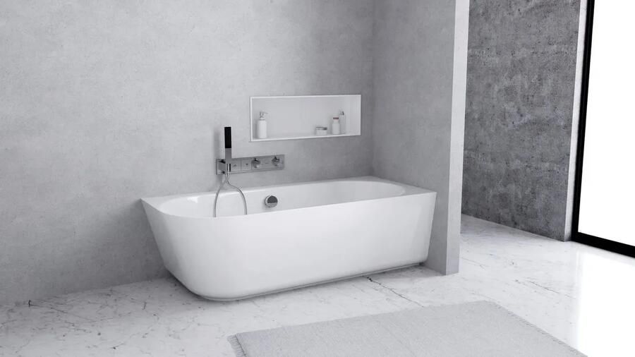 Polysan Sussi half vrijstaand bad rechts 170x70cm wit