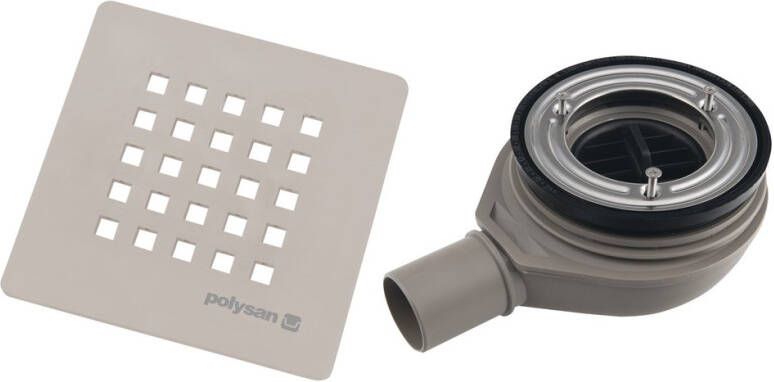 Polysan Treneca douchebakafvoer met deksel beige