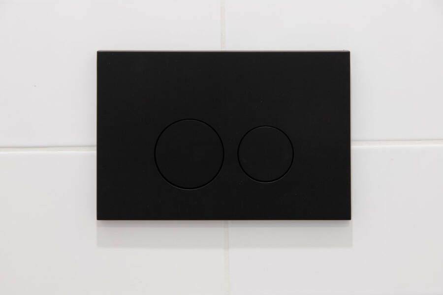 Qeramiq Push kunststof drukplaat mat zwart met ronde knoppen voor o.a. UP320 inbouwreservoir