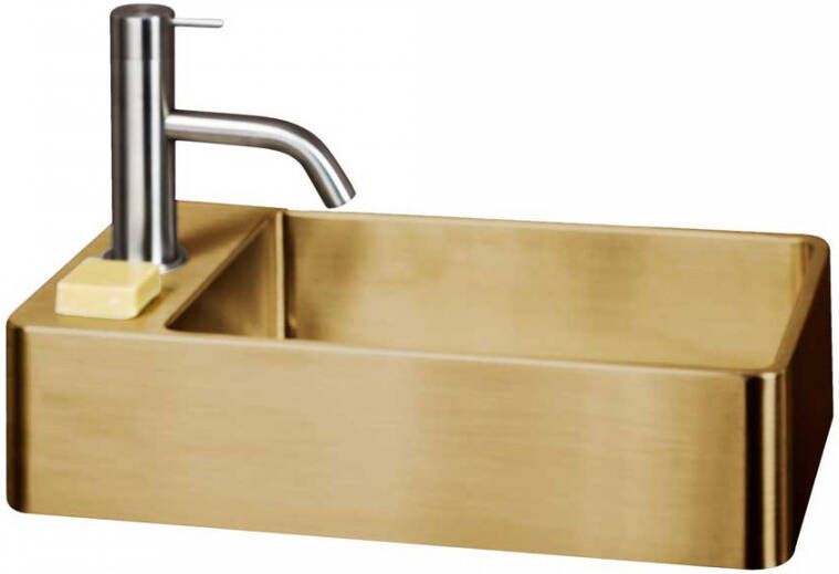 Qisani Vanity 22x40x10cm fontein 1 kraangat met afvoerplug Gold 181027