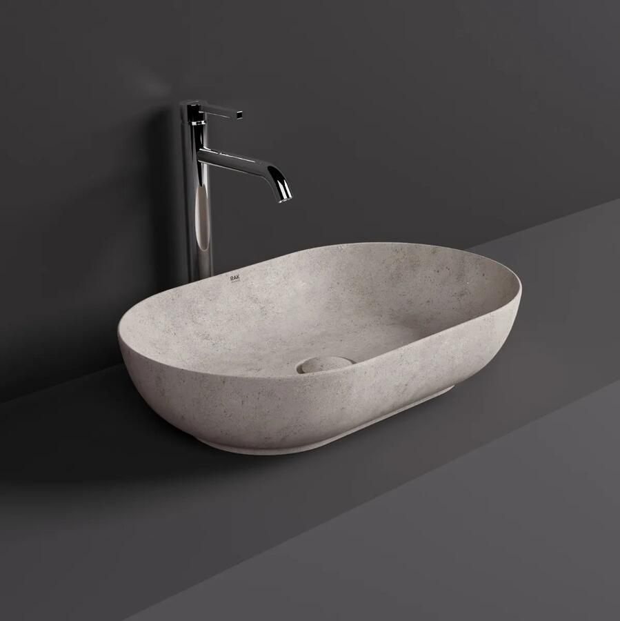 Rak Skin ovale waskom 55x35cm beige beton