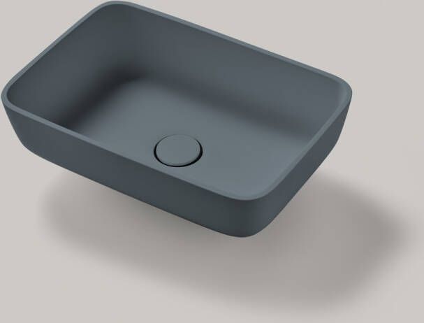 Resigres Lavabo 1301 waskom rechthoekig 50x35cm solid surface antraciet