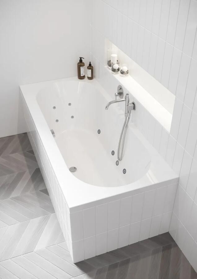 Riho Carolina bubbelbad 190x80cm wit glans pneumatisch met 6 + 4 + 2 hydrojets