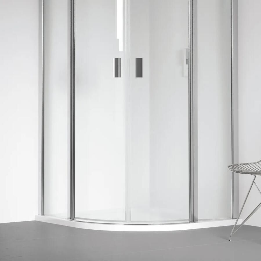 Riho Davos kwartronde douchebak 100x100cm wit glans