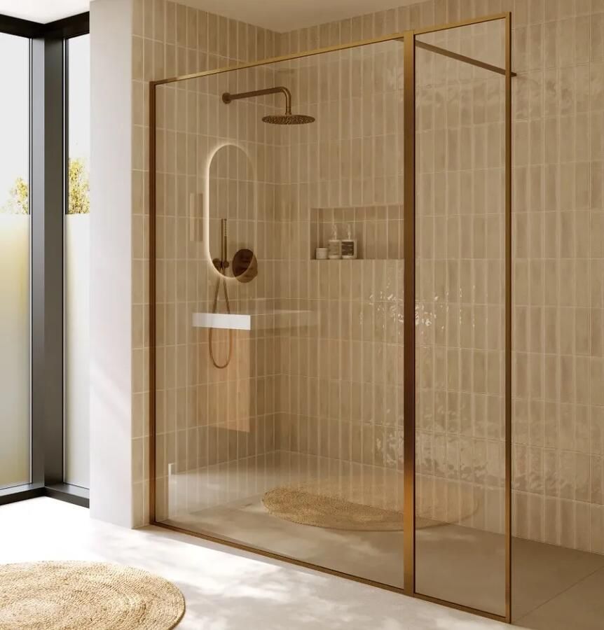 Riho Define inloopdouche 180x200cm koper mat