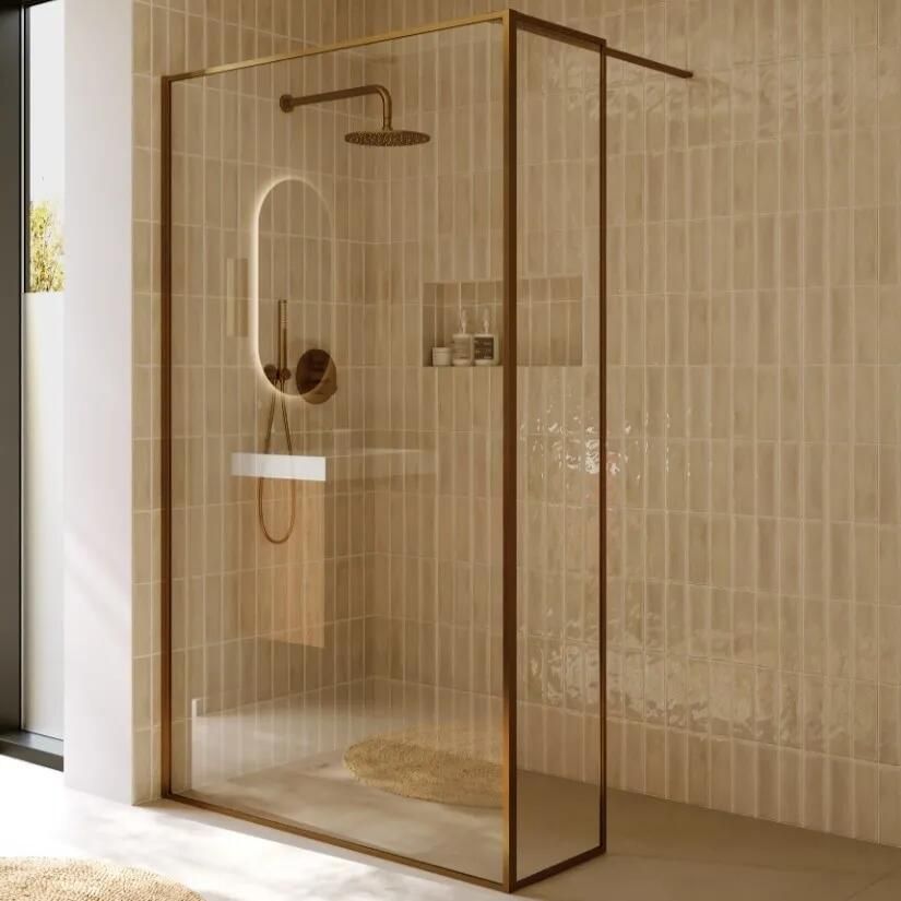 Riho Define inloopdouche l-vorm 120x40x200cm koper mat