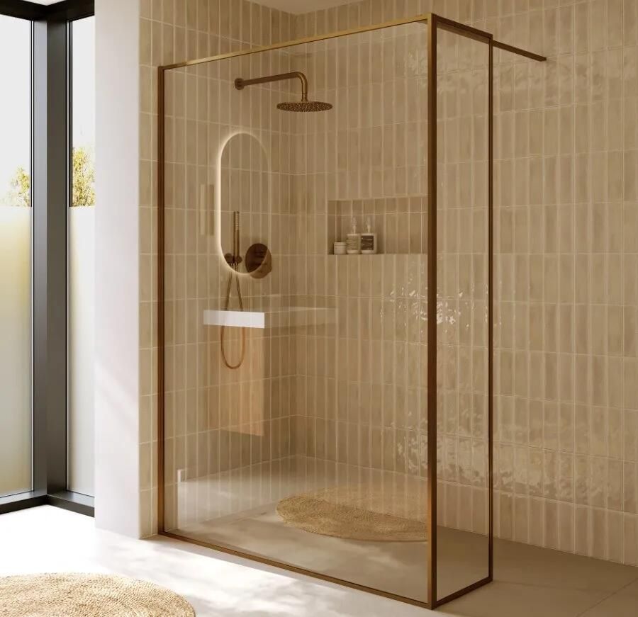 Riho Define inloopdouche l-vorm 140x40x200cm koper mat