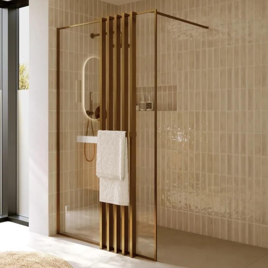 Riho Define inloopdouche met decopaneel 120x200cm koper mat