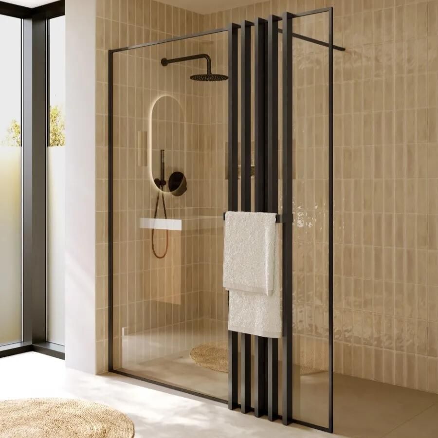 Riho Define inloopdouche met decopaneel 160x200cm ijzer verouderd mat