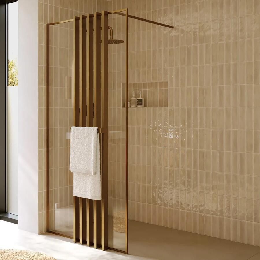 Riho Define inloopdouche met decopaneel 100x200cm koper mat