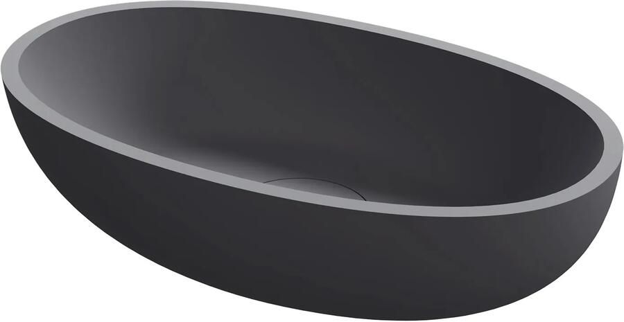 Riho Escala ovale waskom solid surface antraciet mat