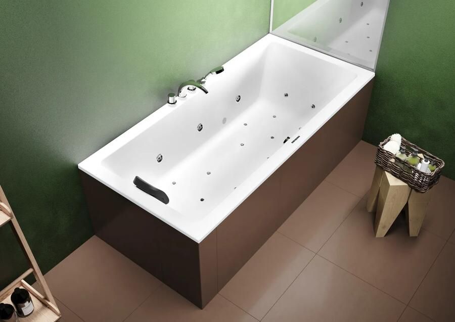 Riho Lusso bubbelbad 190x90cm wit glans met touchbediening 6 + 4 + 2 hydrojets en 11 aerojets