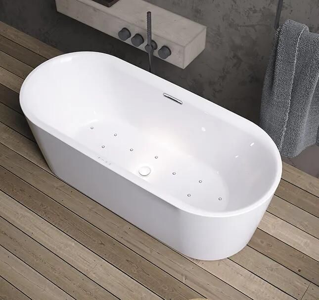 Riho Modesty vrijstaand bubbelbad sparkle mood 170x75cm wit mat