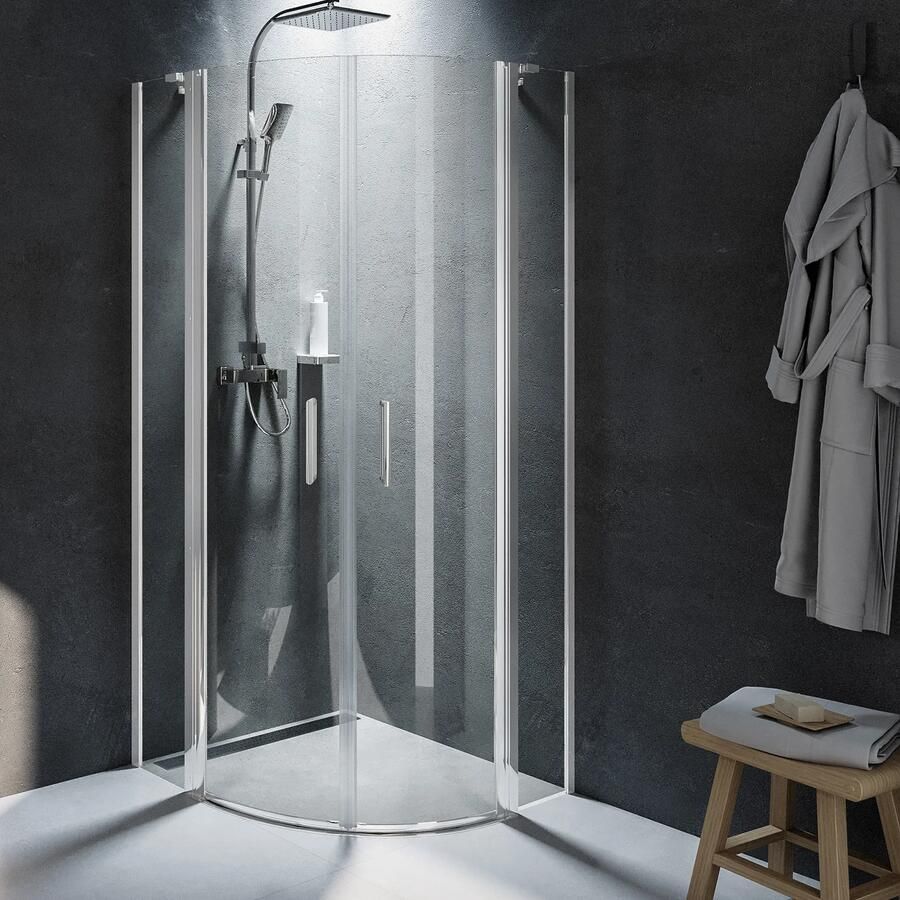 Riho Novik Z309 kwartronde douchecabine 85x85cm chroom