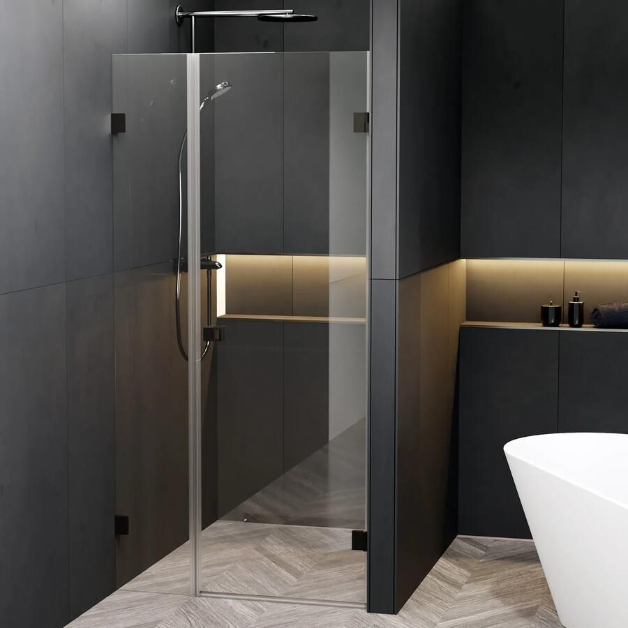 Riho Scandic X102 douchedeur rechtsdraaiend 120x200cm zwart mat