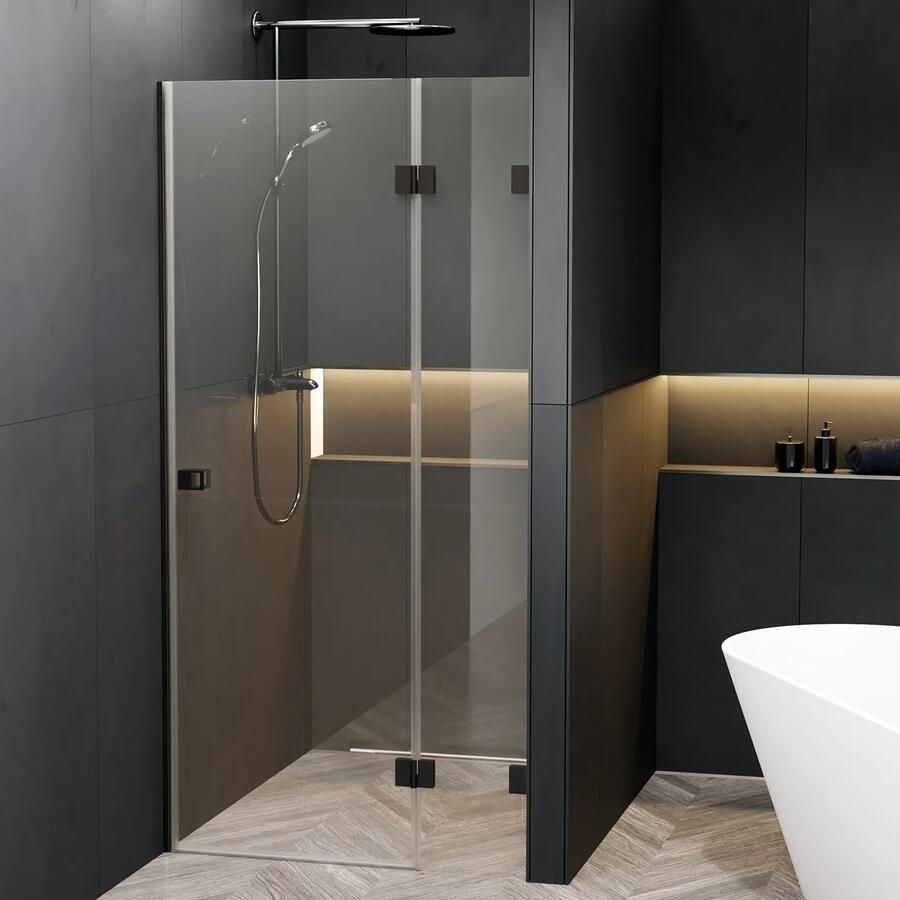 Riho Scandic X104 douchedeur rechtsdraaiend 80x200cm zwart mat