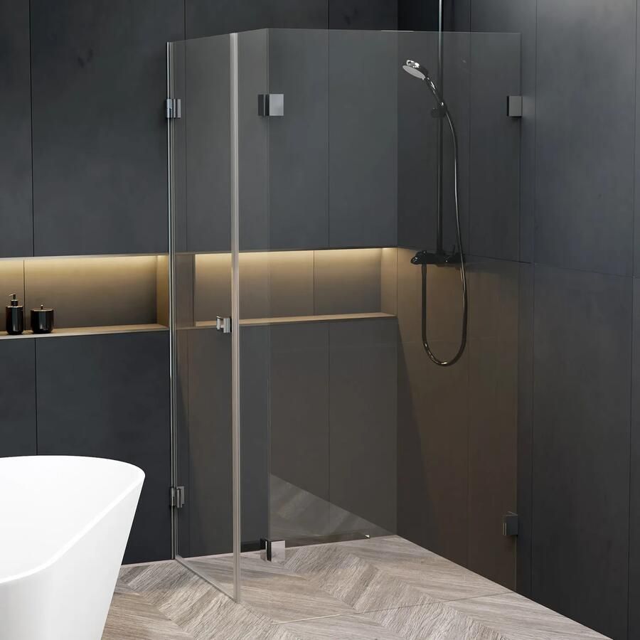 Riho Scandic X204 douchecabine links 140x80cm chroom