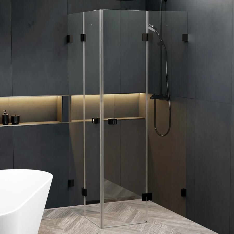 Riho Scandic X207 douchecabine 80x80cm zwart mat